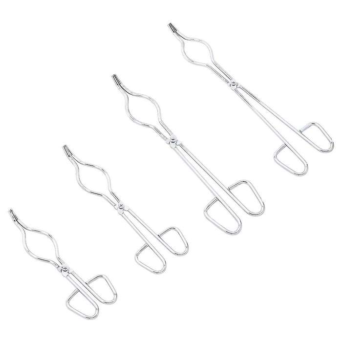 4PCS Crucible Tongs Long Stainless Steel Crucible Tongs with Bow Metal Refining Casting Tool