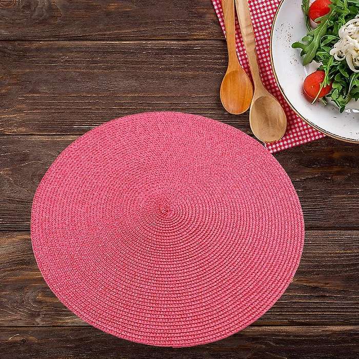 4pcs Dining Table Mat Woven Placemat Pad Heat Resistant Bowls Cups Coaster Table Party Supply(green