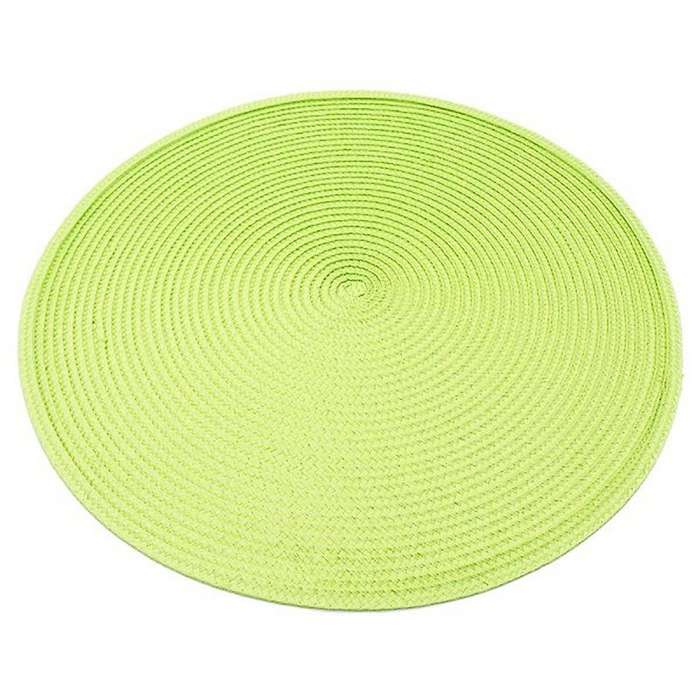 4pcs Dining Table Mat Woven Placemat Pad Heat Resistant Bowls Cups Coaster Table Party Supply(green