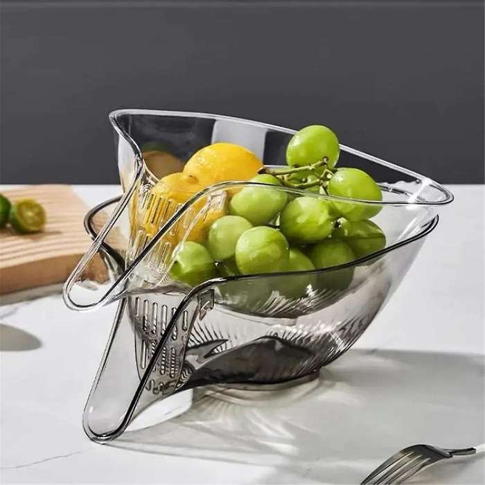 4pcs Drain Basket Kitchen Sink Drain Strainer for Fruits Vegetables Dry and Wet Separation Water Dis