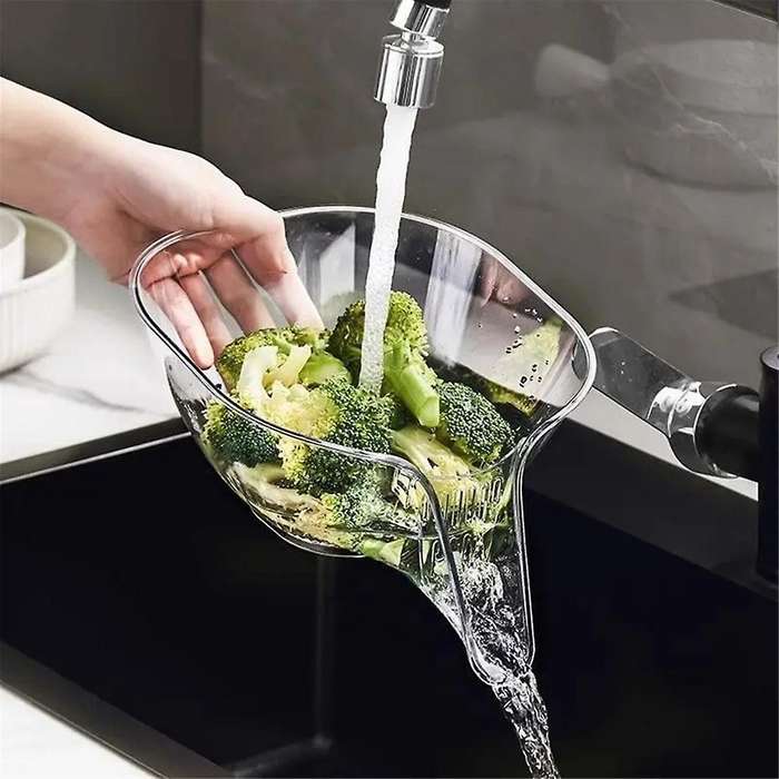 4pcs Drain Basket Kitchen Sink Drain Strainer for Fruits Vegetables Dry and Wet Separation Water Dis