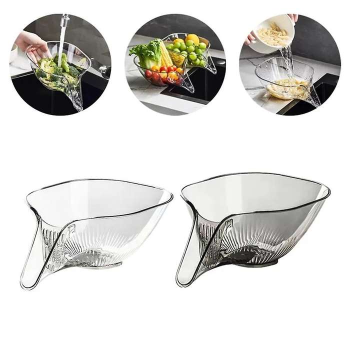 4pcs Drain Basket Kitchen Sink Drain Strainer for Fruits Vegetables Dry and Wet Separation Water Dis