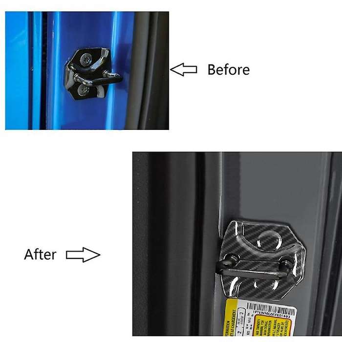 4Pcs Door Lock Cover for 2015-2020 Car Carbon Fiber Door Lock Protection Buckle Decor Trim Accessori