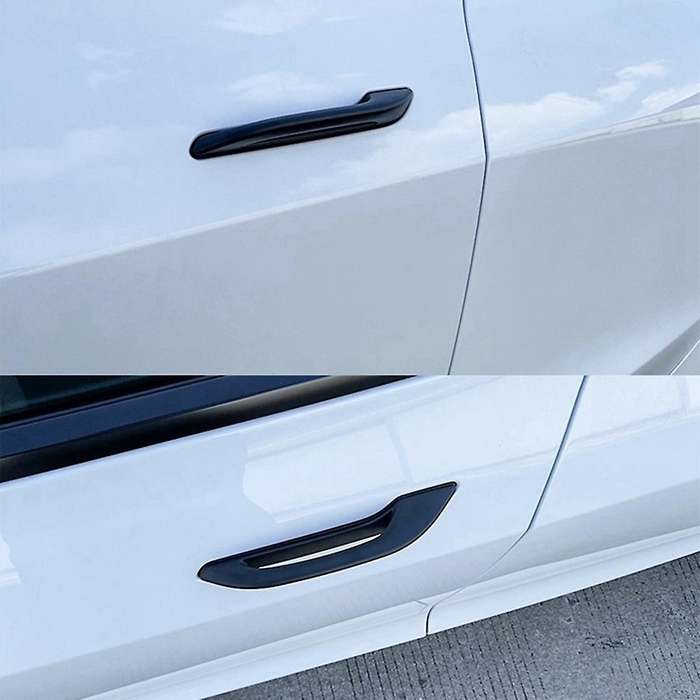 4Pcs Door Handle for Model 3 Y Car Door Handles Patch Decoration Cover Accessories Bright Black