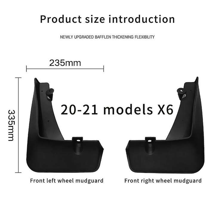 4PCS for X6 GO6 2020 2021 Mudguards Mud Flap Guard Splash Car Accessories Auto Styline Mudflaps Fron