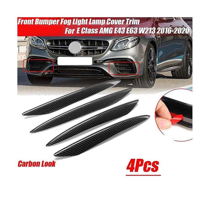 4pcs Front Bumper Fog Light Lip Splitter Grille Trim for - E Class W213 E43 E63 2016-2020 Splitter