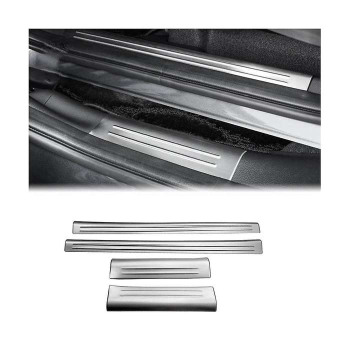 4pcs Front Rear Inner Door Sill Pedal Trim Cover for Vezel -v 2021-2023 Scuff Plate Silver
