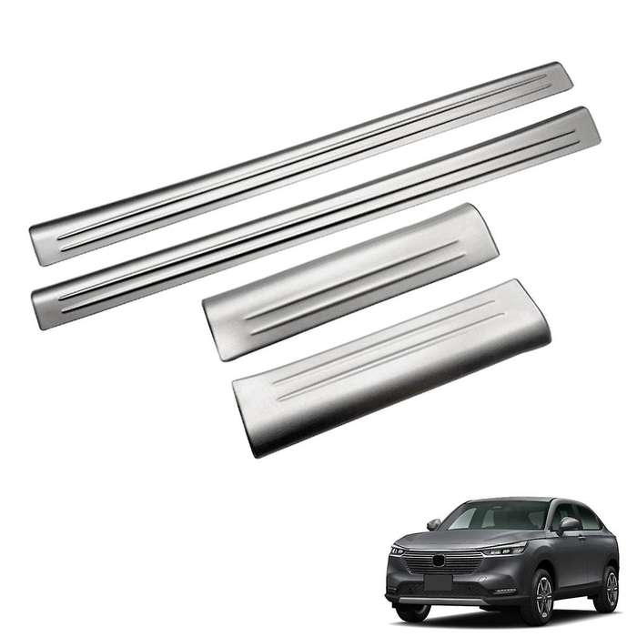 4pcs Front Rear Inner Door Sill Pedal Trim Cover for Vezel -v 2021-2023 Scuff Plate Stainless Steel