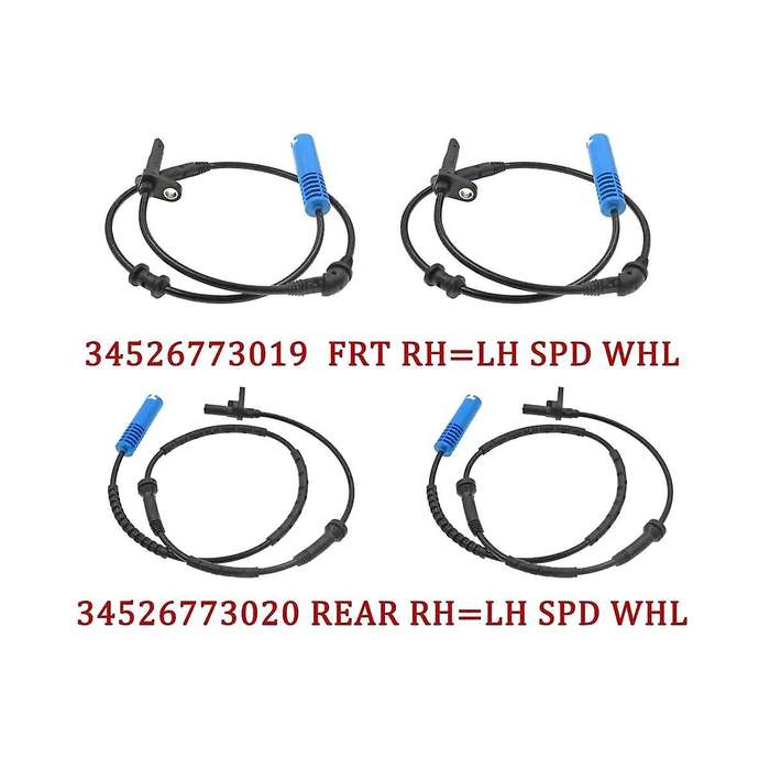 4pcs Front Rear Left Right Abs Wheel Speed Sensor for R55 R56 2007-2015 34526773019 34526773020