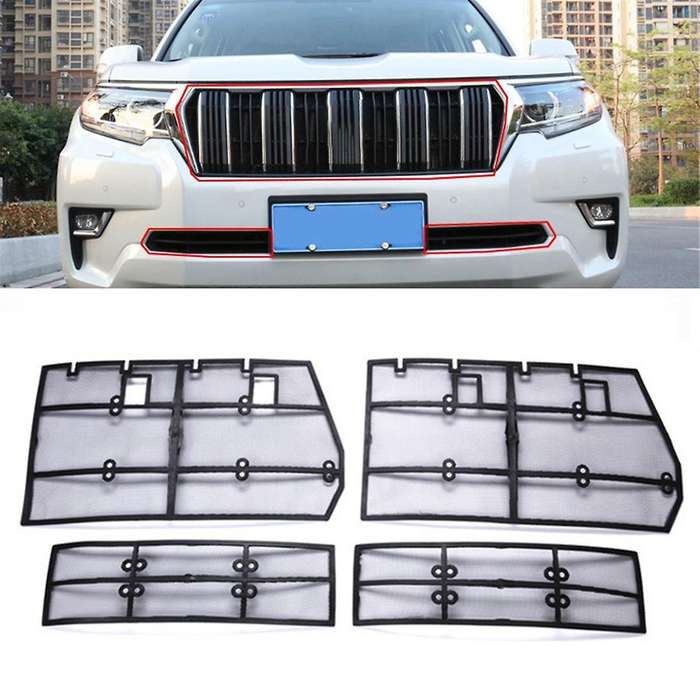 4pcs Grille Insect Screening Mesh Front Grille Net for Land Cruiser Prado 2018 2019 150 Accessories