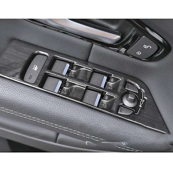 4Pcs Grain Window Lift Button Cover Trim Frame for Evoque 14-17 ABS Material