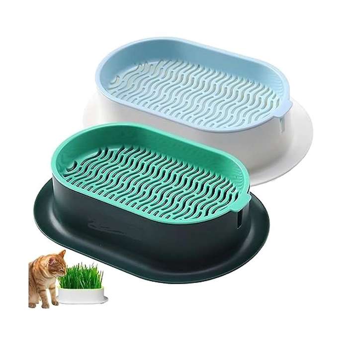 4pcs Grass Planter Catnip Wheatgrass Seed Sprout Tray Hydroponic Grass Growing Kit Nursery Plant Pla