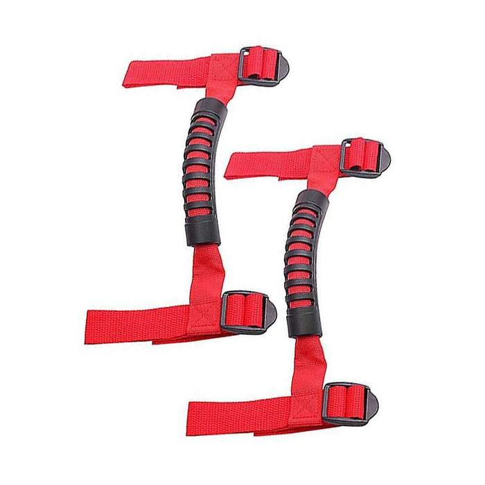 4Pcs Grip Handle for Handles Roll Bar Grab Handles for YJ TJ JK JKU 1987-2020(Red)