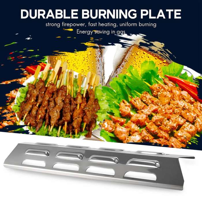 4Pcs Heat Plate for , Master Forge, Perfect , Stainless Steel Heat Diffuser Gas Grill Spare Part fo