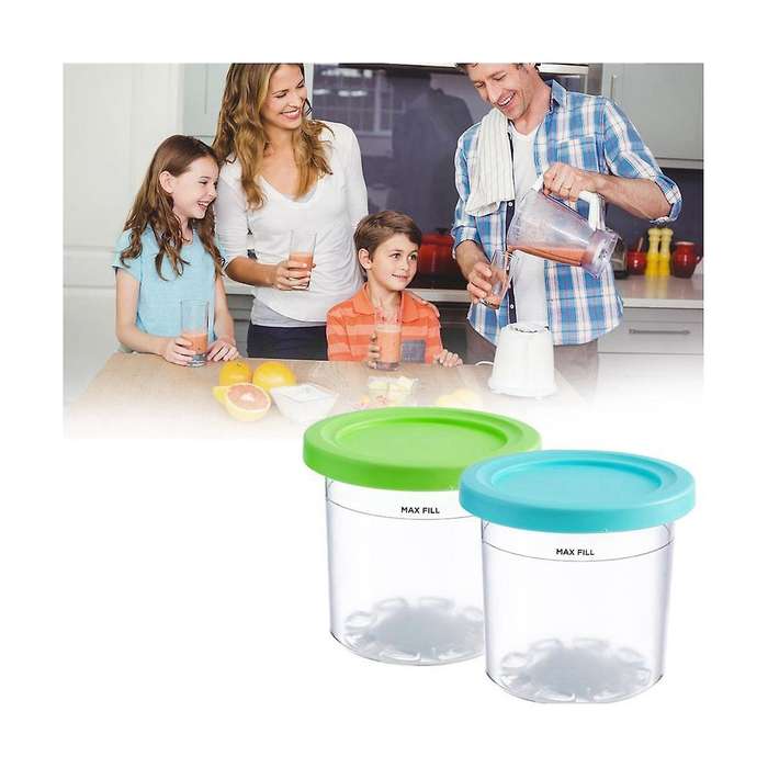 4pcs Ice Cream Pints Cups for Ninja- Creami Nc299amz/nc300s Series Ice Cream Maker Replacements Sto