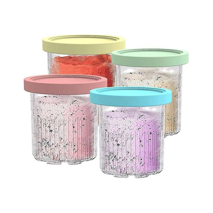 4pcs Ice Cream Pints Cup, Ice Cream Containers with Lids for Ninja Creami Pints Nc301 Nc300 Nc299amz