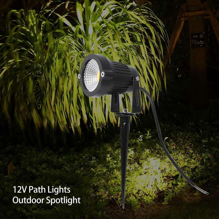 4Pcs Landscape Lights 5W LED Garden Lights 12V Path Lights Outdoor Spotlight COB Super for Garden Pa