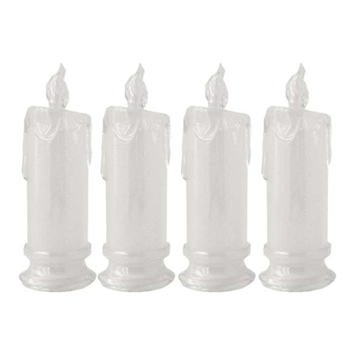 4PCS LED Flameless Candles ,LED Clearance Pillar Candles, Battery Included,Decoracion for Halloween