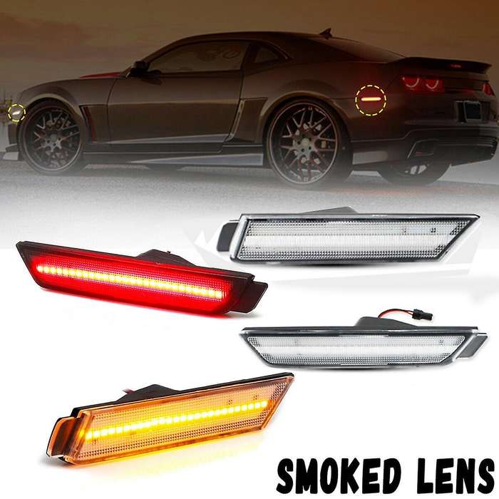 4Pcs LED Side Light Brake Reflector Light 96 SMD LED Indicators for 2010-2015 Trun Signal Lights (Am