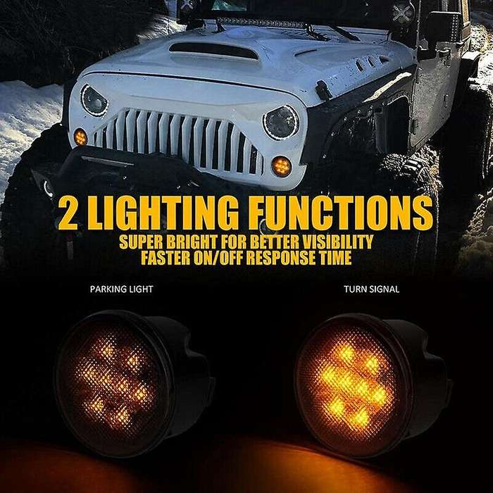 4Pcs LED Turn Signal+ Side Marker Lights for JK 2007-2017
