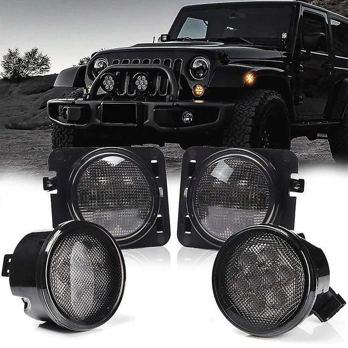 4Pcs LED Turn Signal+ Side Marker Lights for JK 2007-2017