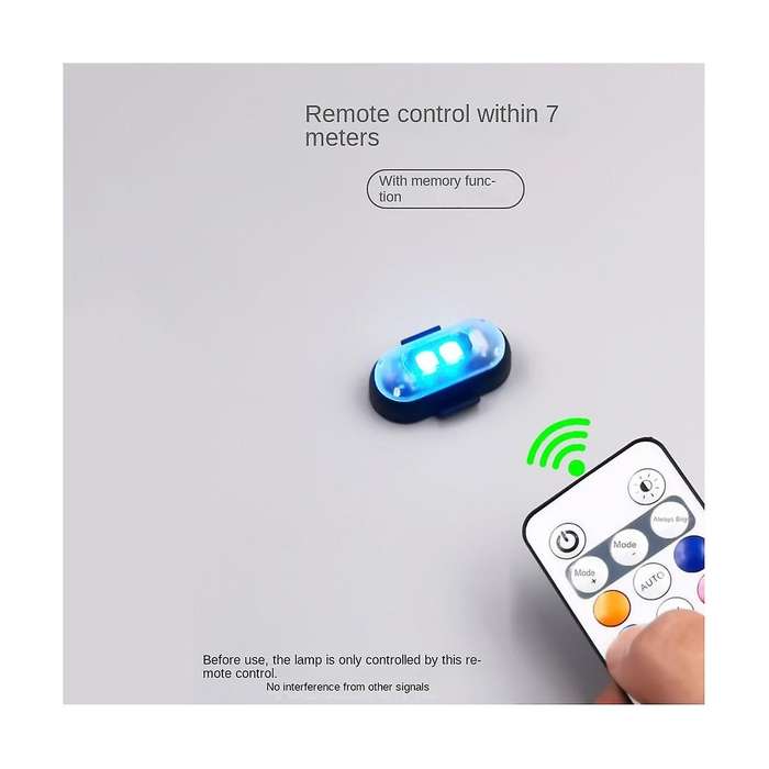 4pcs Motorcycle Led Warning Light Universal Mini Signal Light Drone with Controller Strobe Light 8