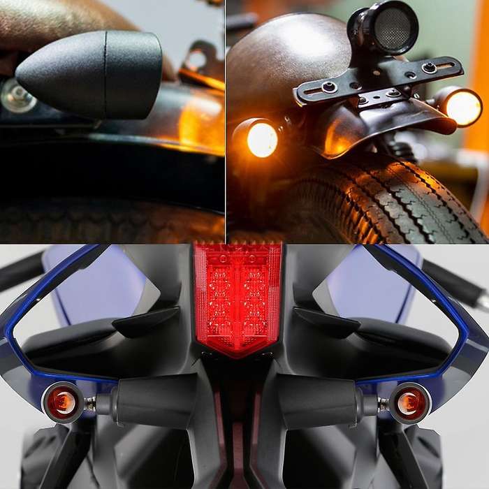 4PCS Motorcycle Retro Turn Signal Motorcycle Amber Turn Signal Indicator for