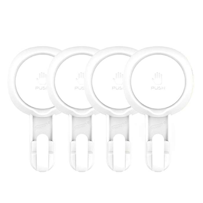 4pcs No Punching Bathroom Traceless Strong Adhesive Bathroom Kitchen Wall Suction Cup Hook Towel Ad
