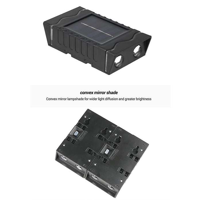 4pcs Outdoor Solar Wall Lights, Square Wireless Sconces, Ip65 Waterproof with Solar Panel