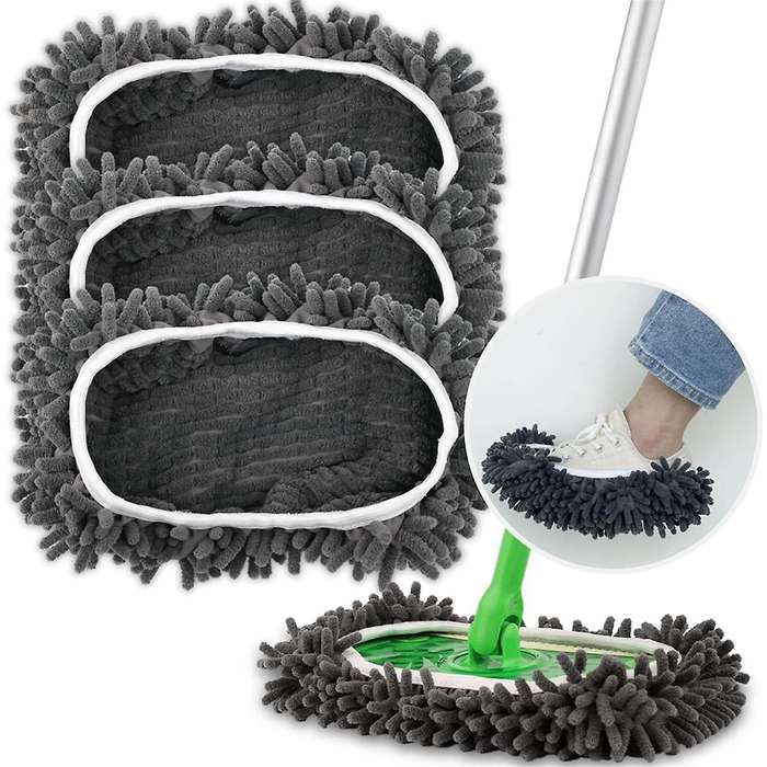 4PCS Reusable Mop Pad for Sweeper Wet Dry Mop Cloth Washable Refills Dust Mop Covers for Household C
