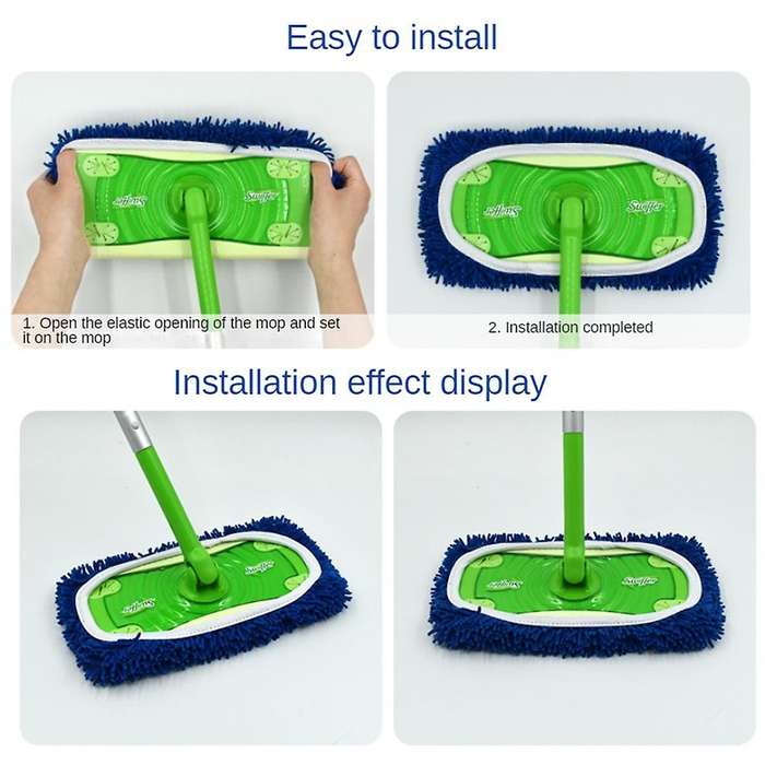 4PCS Reusable Cleaning Pad for Sweeper Mops Home Cleaning Refill Pad Wet&Dry Mopping Microfiber Mop