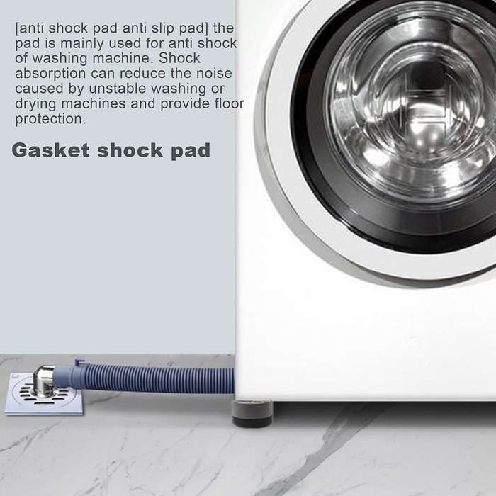 4pcs Shock and Noise Cancelling Washing Machine Support,washer and Dryer Anti-vibration Pads, Washi