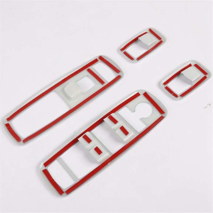 4pcs Silver Car Inner Window Lift Trim Switch Panel Cover for Ram 2010-2017/charger Durango 2011-20
