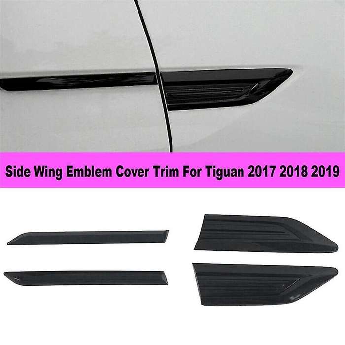 4pcs Side Wing Emblem Cover Trim Stickers Car Exterior Styling Side Wing for  2017 2018 2019