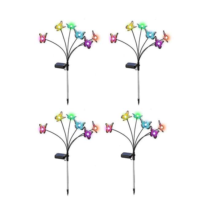 4pcs Solar Garden Lights Solar Swaying Light, 6led By Wind, Outdoor Lights for Yard Patio Decoration