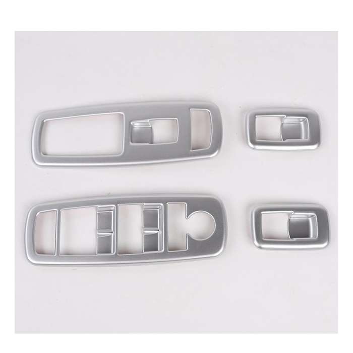 4Pcs Silver Car Inner Window Lift Trim Switch Panel Cover for RAM 2010-2017/Charger Durango 2011-202