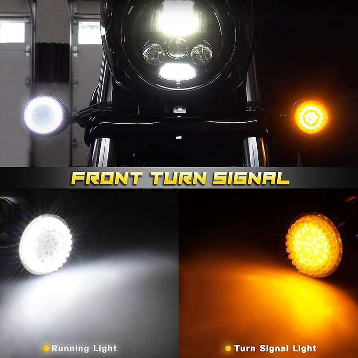 4PCS Smoked Front Turn Signals LED Lights Panel Motorcycle 1157 Insert Kit for Road Street Glide