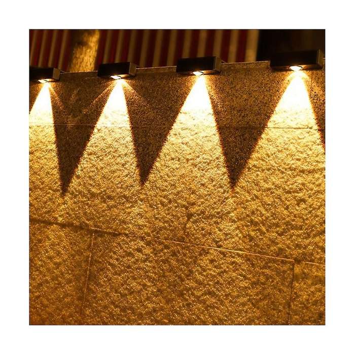 4pcs Solar Wall Light Sunlight Garden Fence Lamp Led Waterproof Solar Stair and Down Courtyard Stre
