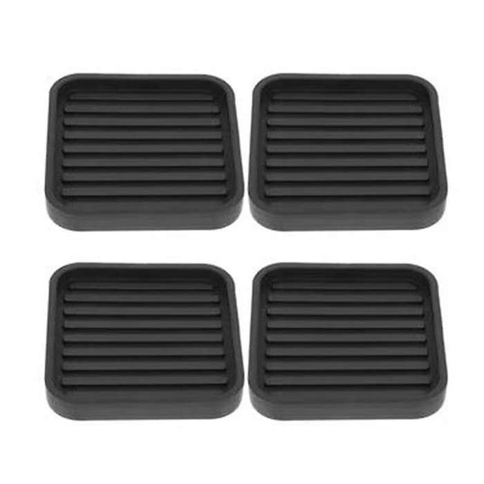 4pcs Square Rubber Furniture Caster Cups Anti-sliding Furniture Pads Bed Stopper Floor Protectors