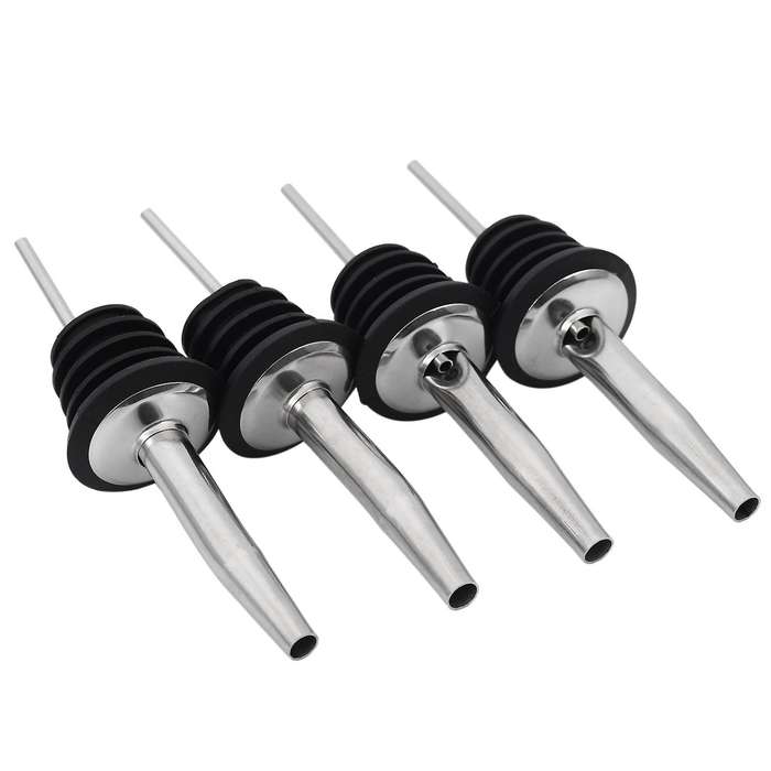 4Pcs Stainless Steel Whisky Liquor Oil Wine Bottle Pourer