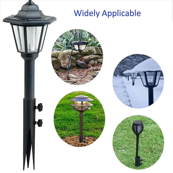 4Pcs Steel Torch Stakes,Garden Stakes for Outdoor Lights,Metal Ground Spike Replacement Stakes for S