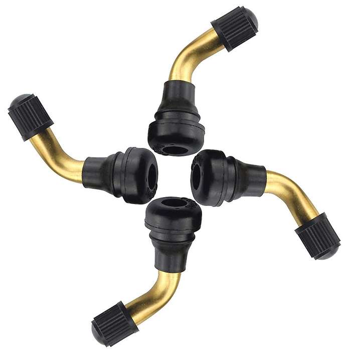 4pcs Tyre Valves Stem Right Angle Snap-in Rubber Brass for Electric Scooter and Electric Scooter