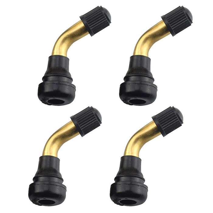 4pcs Tyre Valves Stem Right Angle Snap-in Rubber Brass for Electric Scooter and Electric Scooter