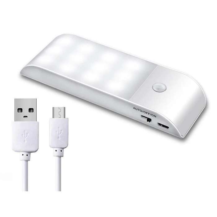 4Pcs Under Cabinet Lights Kitchen Lighting IR Motion Sensor 12LEDS Night Lights USB Rechargeable Sta
