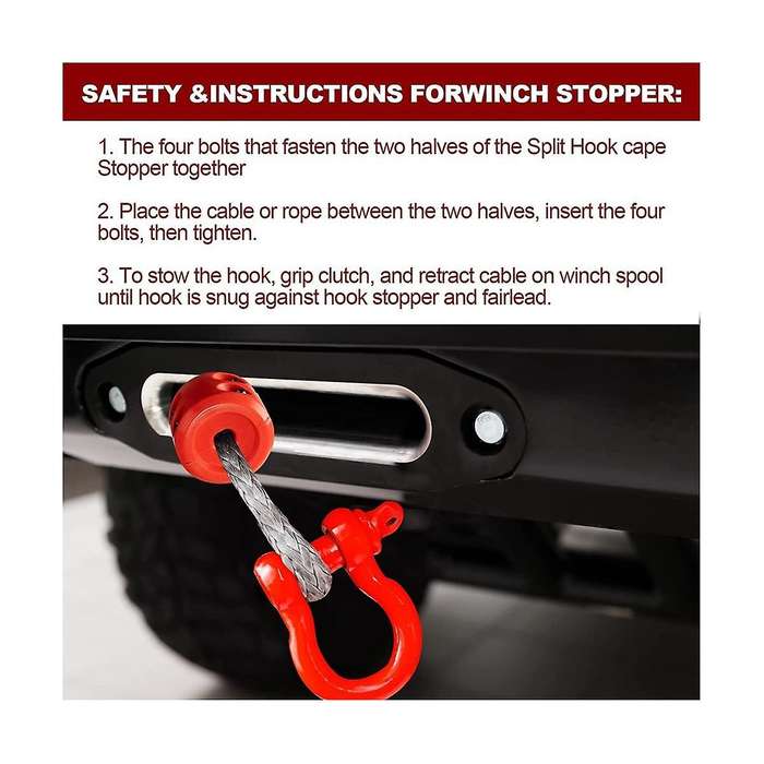 4pcs Winch Stopper Compatible with Atv Suv Orv Cable Hook Rubber Stopper Winch Prevent Bouncing Fra
