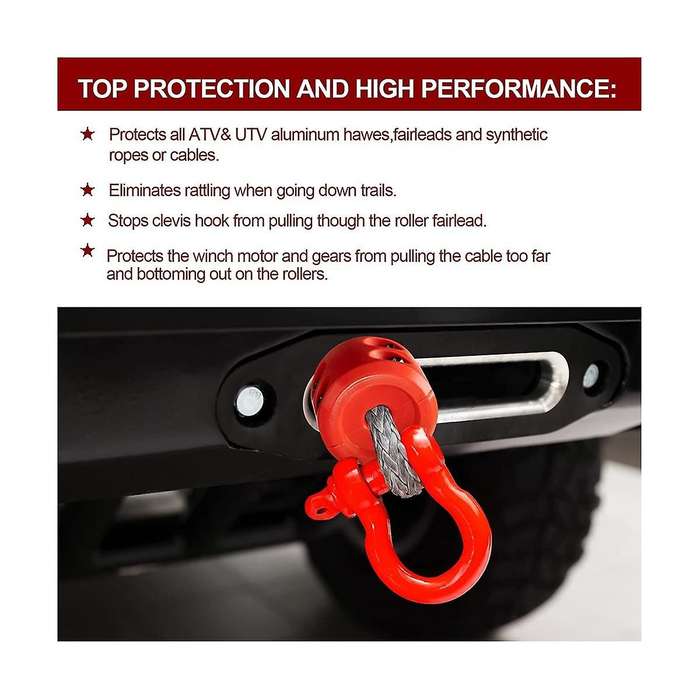 4pcs Winch Stopper Compatible with Atv Suv Orv Cable Hook Rubber Stopper Winch Prevent Bouncing Fra