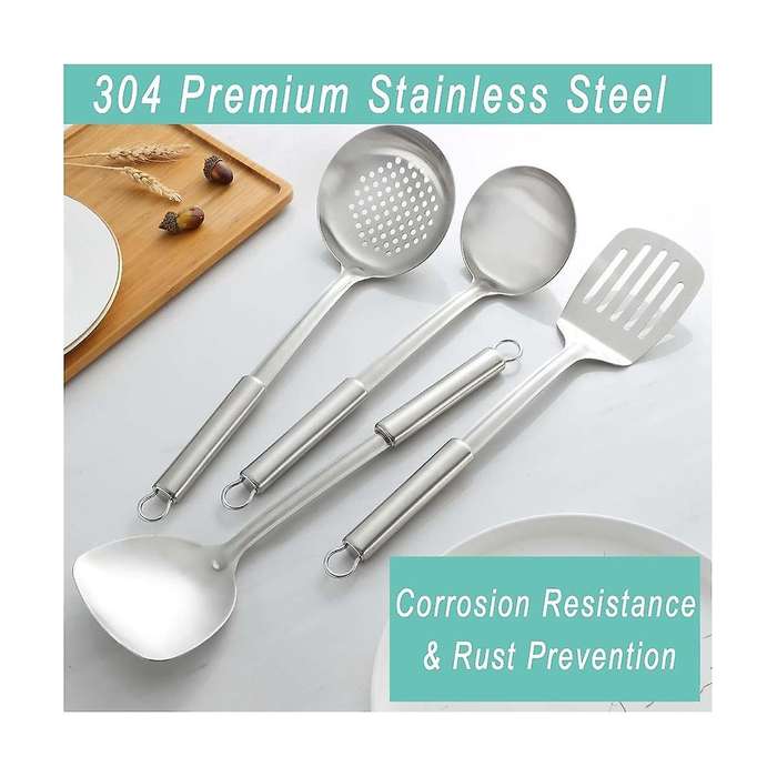 4-piece Cooking Utensils Set, Spatula Set, Wok Utensils Set Include Slotted Spoon, Wok Spatula and S