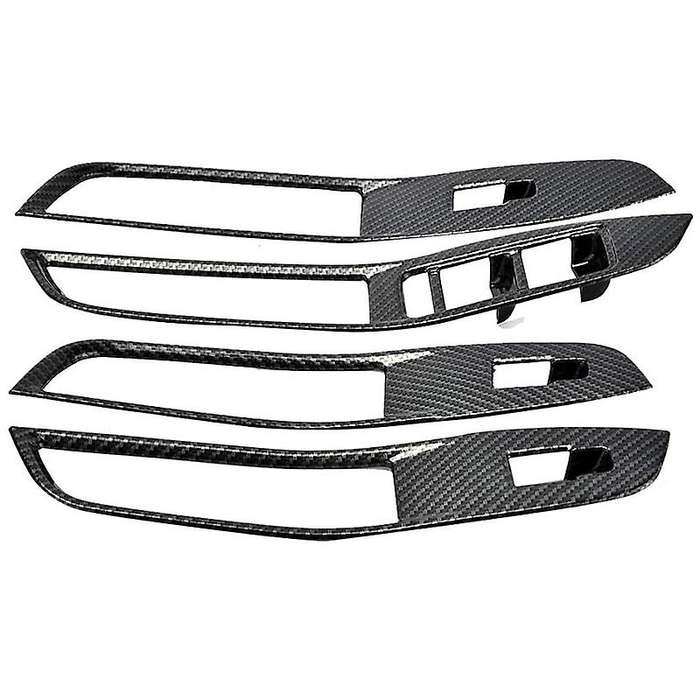 4Pcs/Set Window Switch Panel Cover Trim Decorative Sticker for 2017-2018 Carbon Fiber