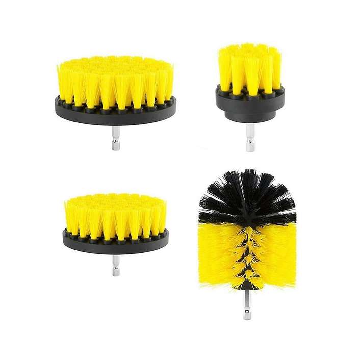 4-piece Electric Cleaning Brush Head Kit Multi-functional Ceramic Tile Space Car Hub No Dead Angle H