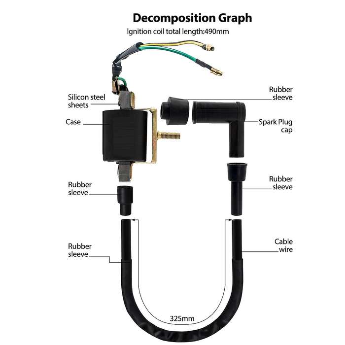 4-Pin CDI Box Ignition Coil Wiring Harness Kit for Quad ATV Dirt Pit Bike Go Kart 50Cc - 300Cc